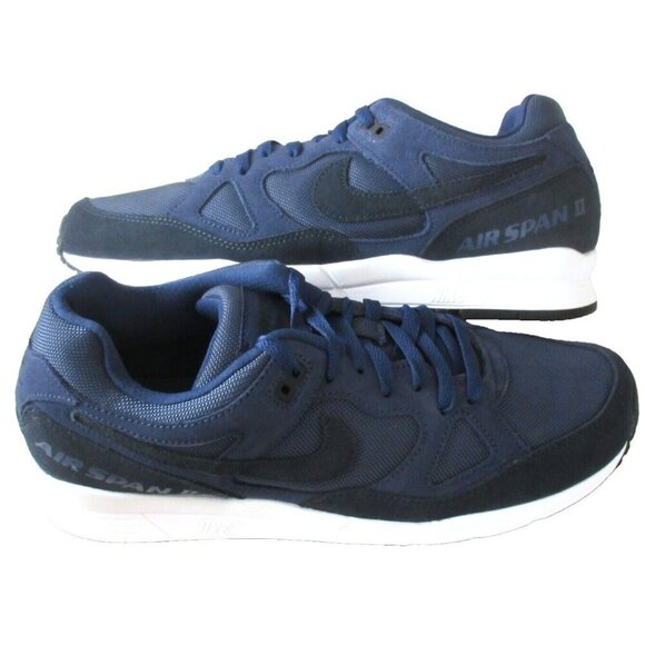 Nike Men's Air Span II SE SP19 Running Shoes Midnight Navy Blue Sizes NIB - Picture 1 of 6